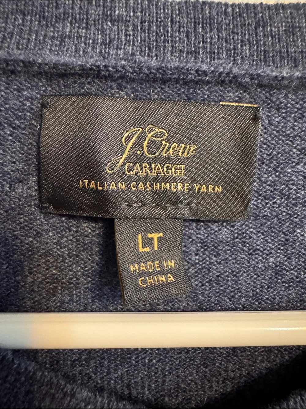 J.Crew Carriage Men's LT 100% Cashmere V-Neck Sweater Blue Italian Yarn